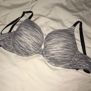 Gray striped bra PINK Victoria’s Secret